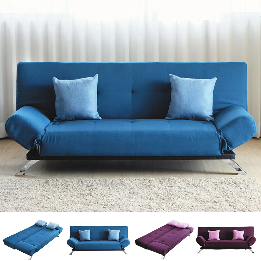 Boden-萊拉布面沙發床/雙人椅/二人座沙發-附抱枕(兩色可選) 歷史價格詳細信息