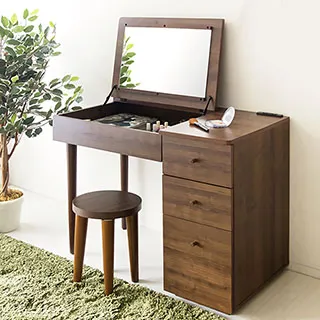 梳妝台 梳妝桌 化妝桌 意式翻蓋化妝桌 小型化妝鏡桌 收納櫃 一體多功能梳妝桌子 歷史價格詳細信息