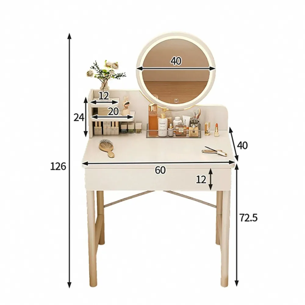 梳妝台臥室簡約現代輕奢網紅化妝台北歐ins風化妝桌子收納柜一體~告白氣球 歷史價格詳細信息