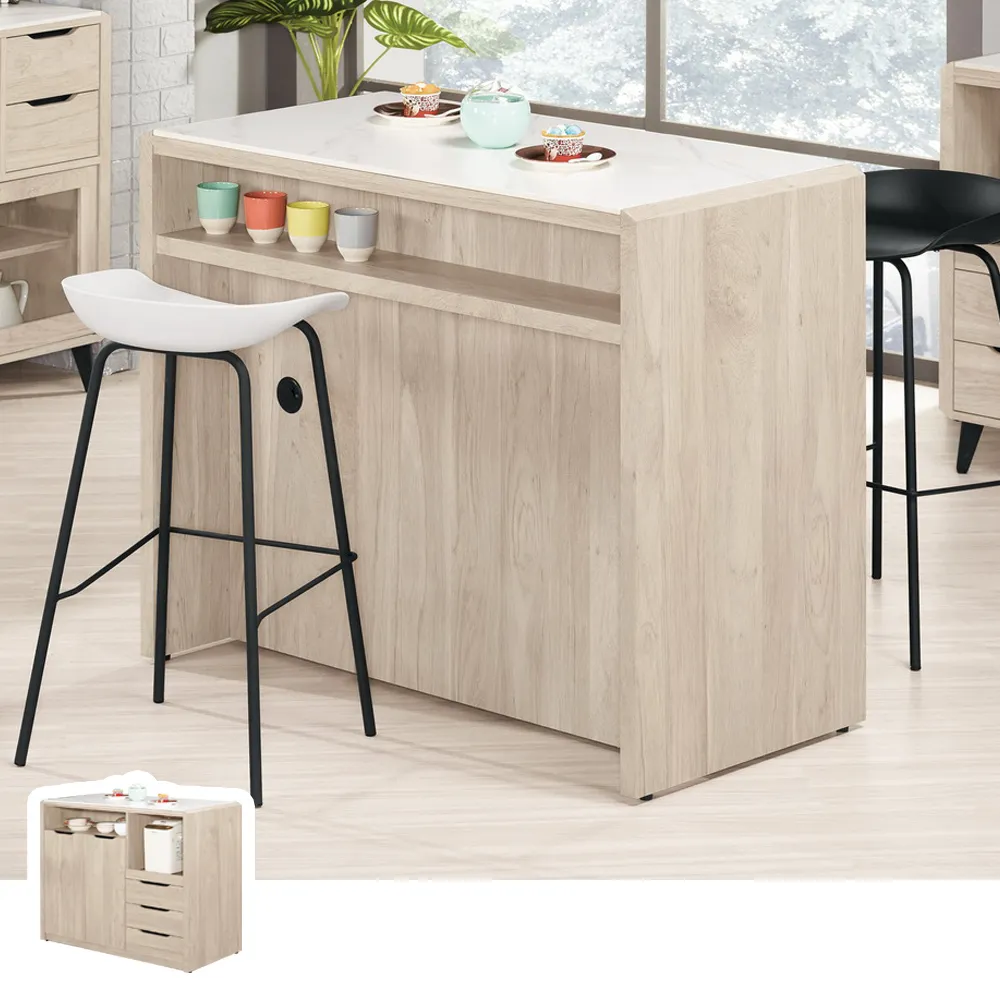 Boden-波恩4尺岩板滑門/推門收納餐櫃/碗盤櫃/拉盤電器櫃/置物矮櫃 歷史價格詳細信息