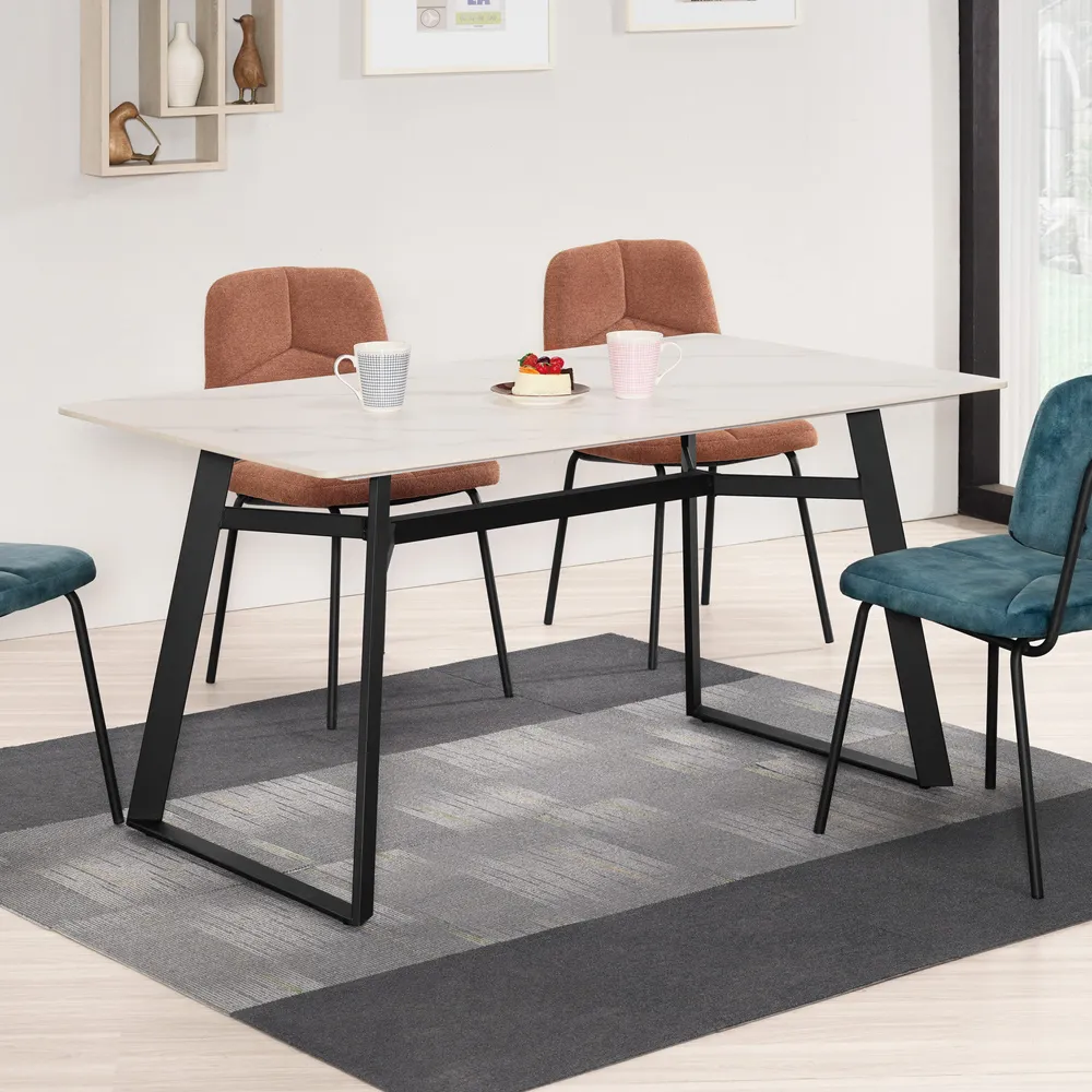 Boden-哈倫4.3尺工業風白色岩板餐桌/工作桌 歷史價格詳細信息