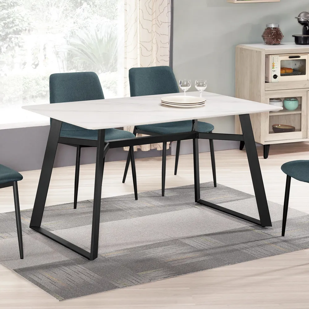 Boden-哈倫4.3尺工業風白色岩板餐桌/工作桌 歷史價格詳細信息