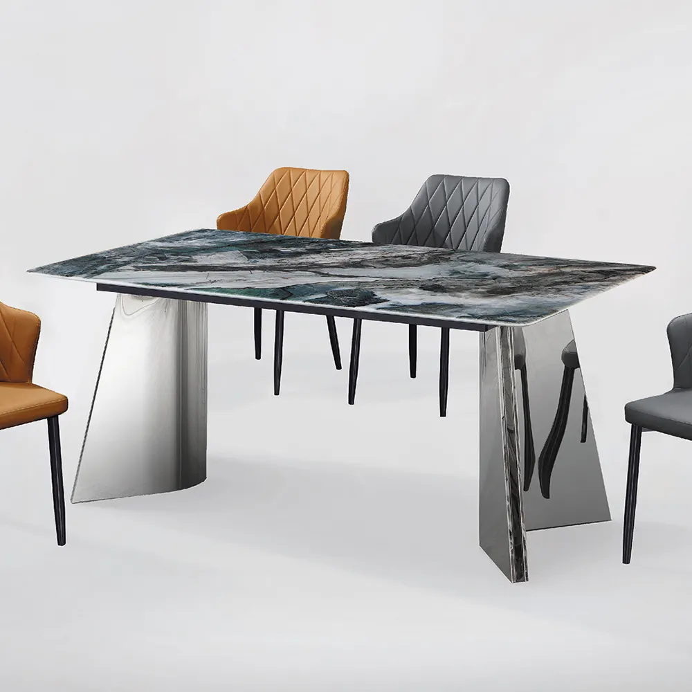 超晶石餐桌椅組合輕奢石餐桌家用方圓兩用微晶石伸縮摺疊圓桌 歷史價格詳細信息