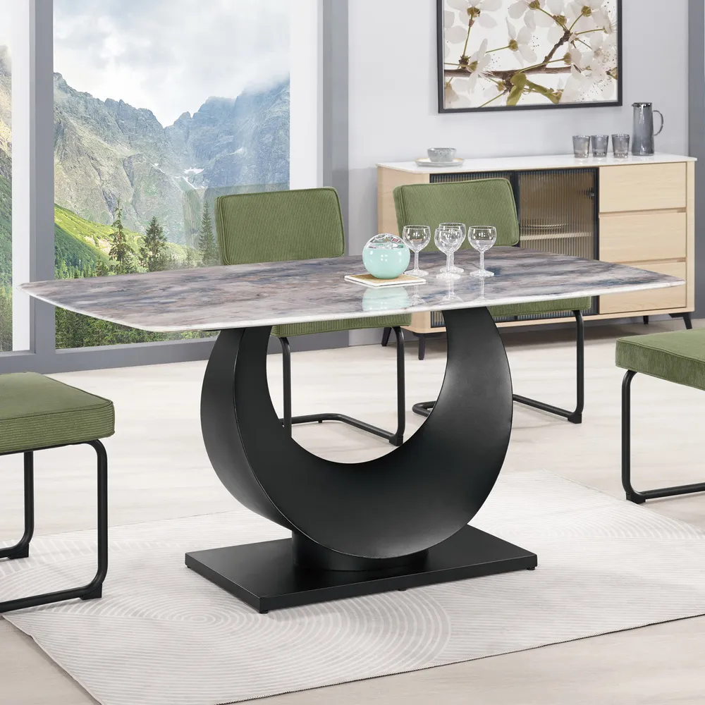 超晶石餐桌椅組合輕奢石餐桌家用方圓兩用微晶石伸縮摺疊圓桌 歷史價格詳細信息