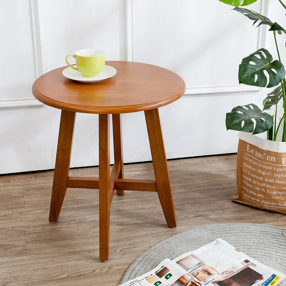 Boden-卡斯納實木圓形小茶几/邊几/邊桌-洗白色 歷史價格詳細信息