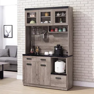 Bernice-吉恩5.4尺石面收納高餐櫃/碗盤櫃/電器櫃(上座+下座) 歷史價格詳細信息