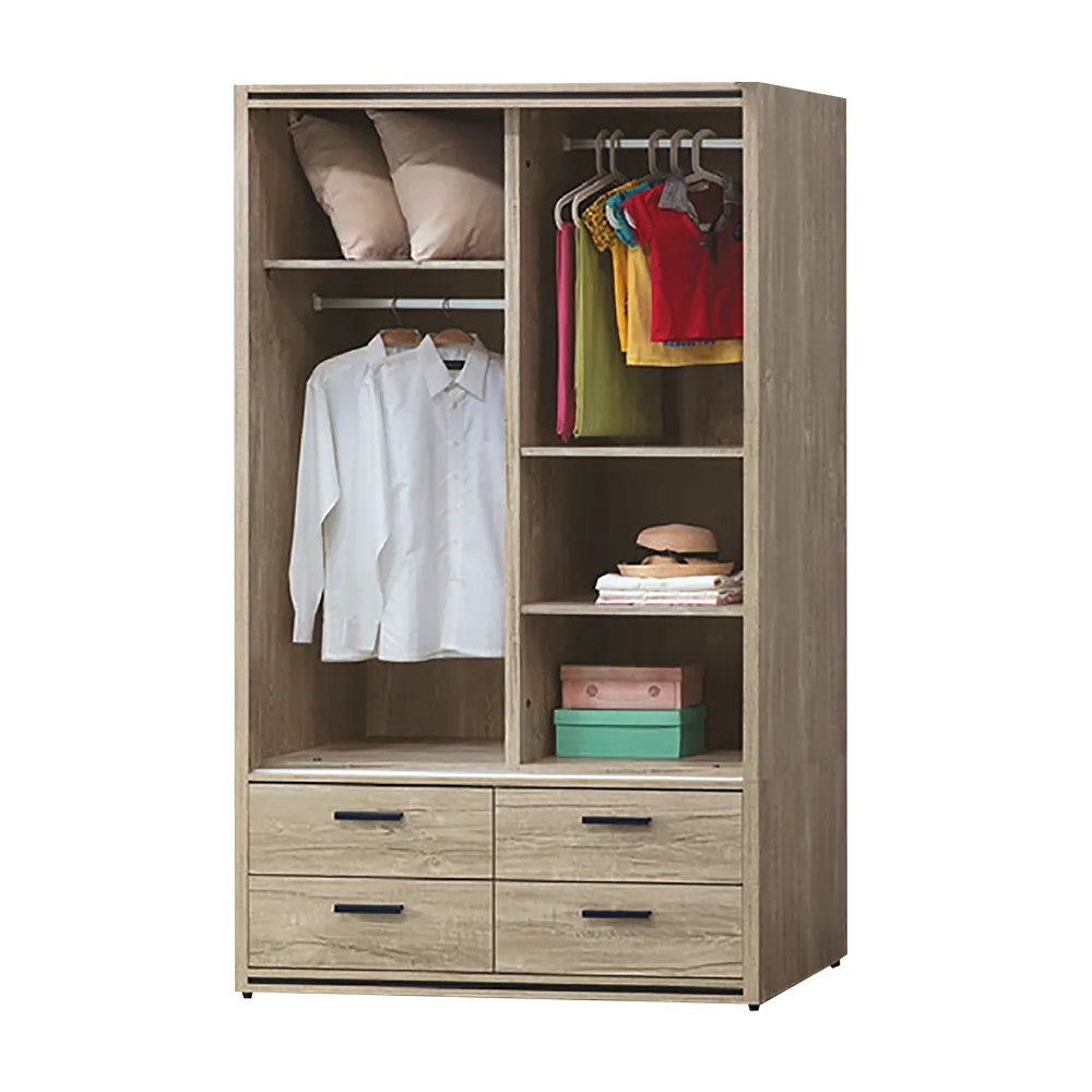 Bernice-偉特4尺工業風三門鞋櫃(兩色可選) 歷史價格詳細信息