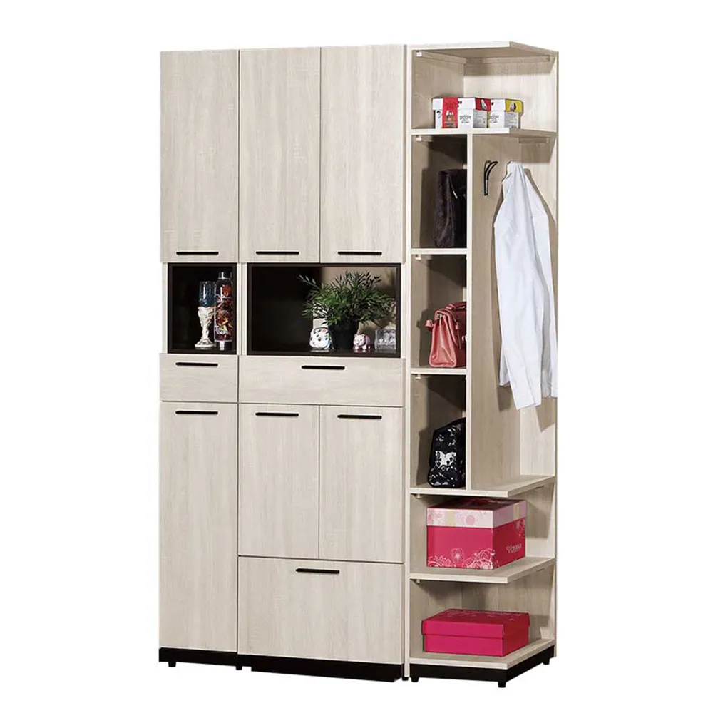 Bernice-馬汀4.2尺六門三抽高鞋櫃/玄關收納櫃/隔間置物櫃-轉角櫃可左右擺放 歷史價格詳細信息