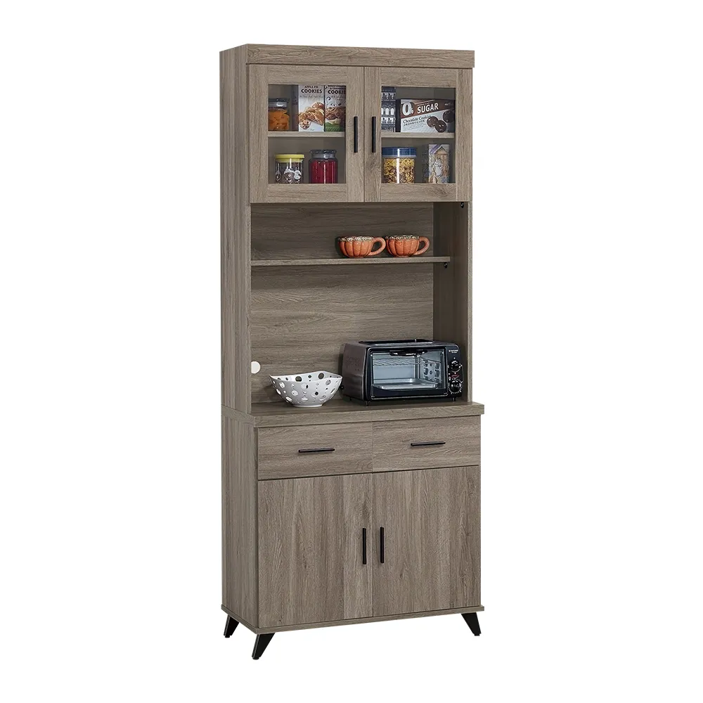 Bernice-戴安娜2.6尺拉門收納收納餐櫃/碗盤櫃/小型電器櫃/置物矮櫃 歷史價格詳細信息