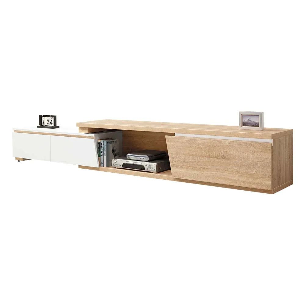 Bernice-伊桑6尺三抽伸縮電視櫃/長櫃/視聽櫃(灰橡色-寬180~250公分) 歷史價格詳細信息