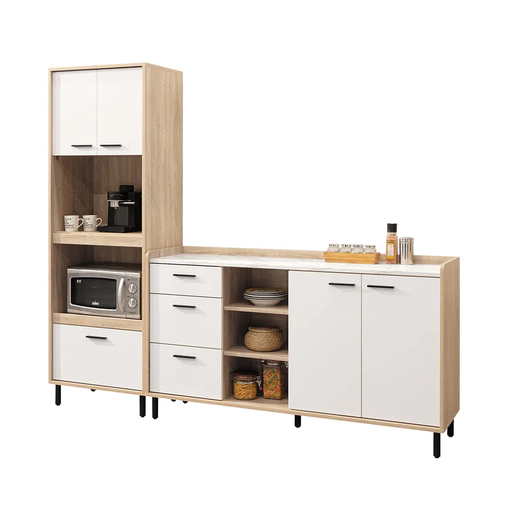 Bernice-蘭達5.9尺L型主管辦公桌組合(辦公桌+側邊收納長櫃+活動置物櫃) 歷史價格詳細信息