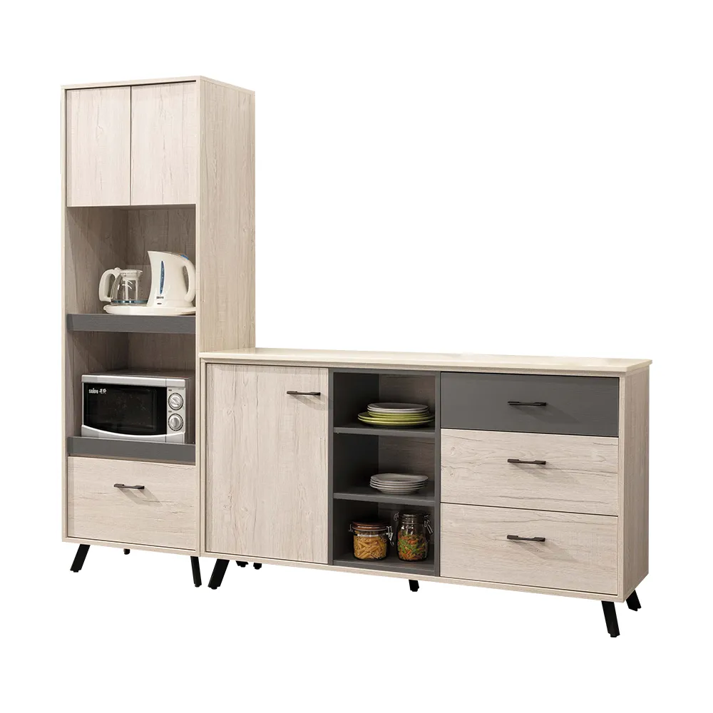 Bernice-伯克2.7尺仿石面收納餐櫃/碗盤櫃(全組) 歷史價格詳細信息