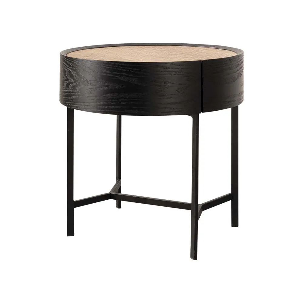 圓形床頭櫃皮質意式輕奢代簡約北歐我是皮革巖板鋼化玻璃收納櫃  向日葵優品 歷史價格詳細信息