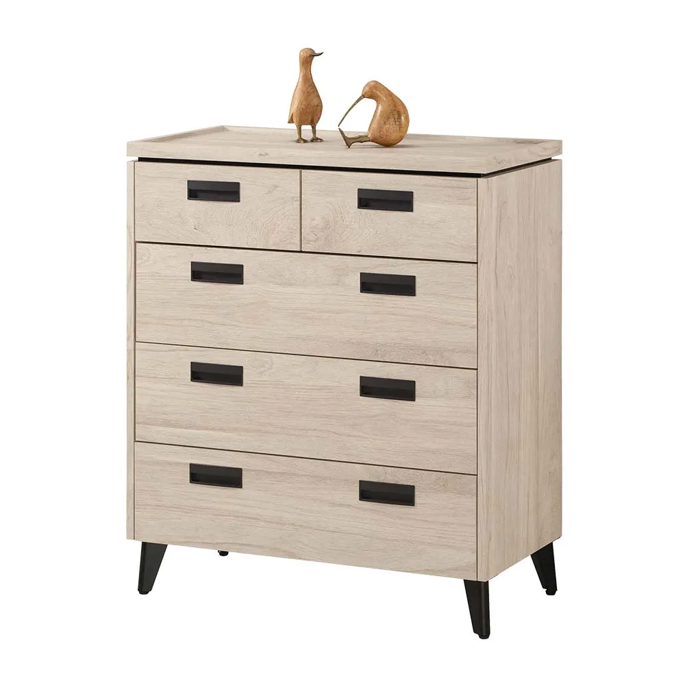 Bernice-沃伊2.7尺五斗櫃/附鎖五抽收納櫃/置物櫃-三色可選 歷史價格詳細信息