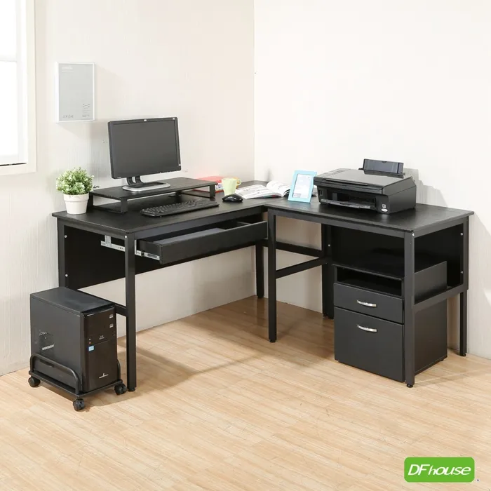 《DFhouse》頂楓90公分工作桌+主機架+桌上架-黑橡木色 歷史價格詳細信息