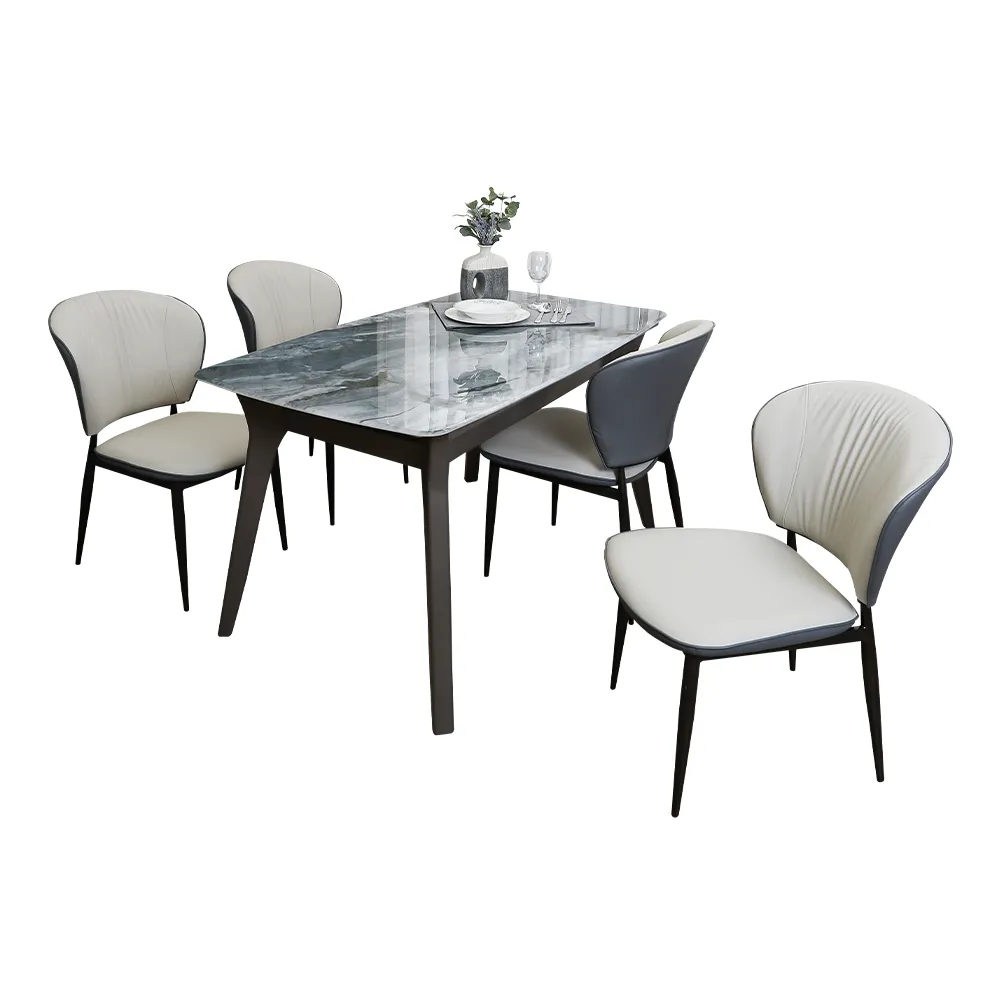 超晶石餐桌椅組合輕奢石餐桌家用方圓兩用微晶石伸縮摺疊圓桌 歷史價格詳細信息