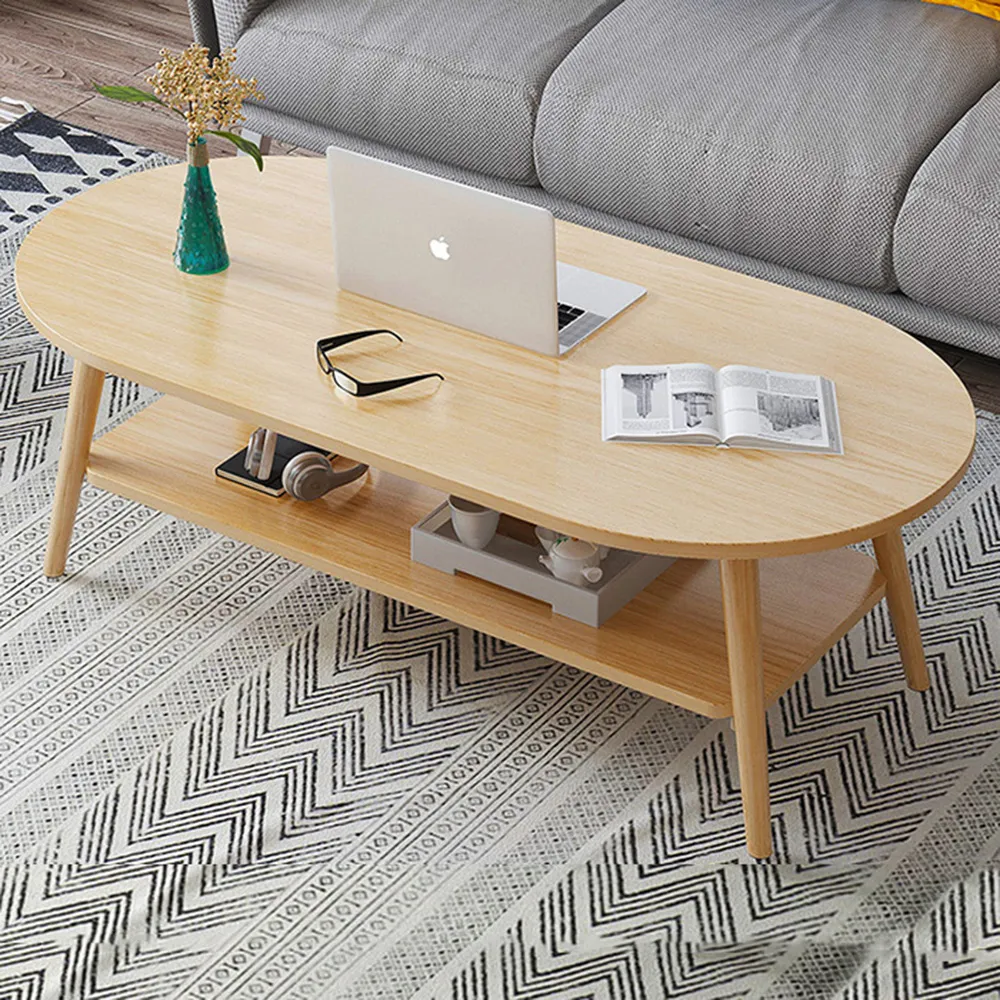 【HappyLife】簡約雙層長圓形客廳茶几/80CM (Y11065) 歷史價格詳細信息