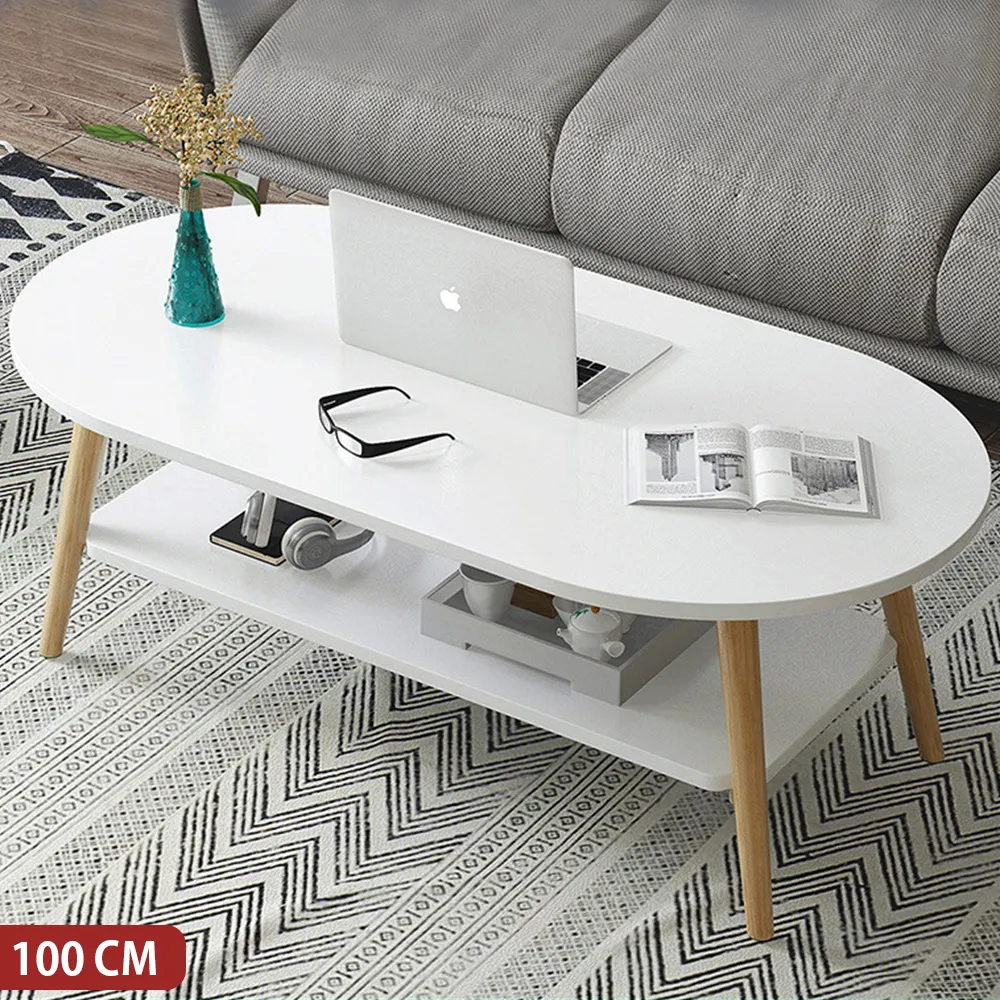 【HappyLife】簡約雙層長圓形客廳茶几/80CM (Y11065) 歷史價格詳細信息