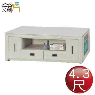 【文創集】 亞麗絲3尺四抽書桌組合(二色可選) 歷史價格詳細信息