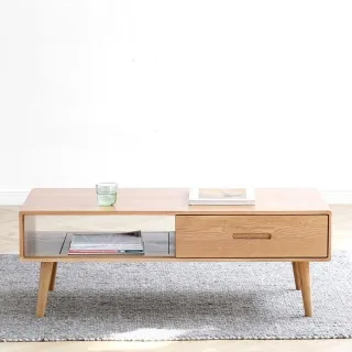 hoi! 源氏木語柏林原木色橡木1M雙抽實木茶几 Y83J13 歷史價格詳細信息