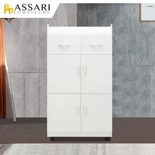 ASSARI-防潮防蛀塑鋼緩衝四門二抽高碗盤櫃(寬82x深42x180cm) 歷史價格詳細信息