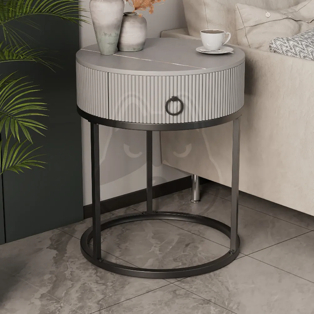 【優品星球】岩板邊櫃茶几三層 黑色 白色 45x45x60CM S243 歷史價格詳細信息