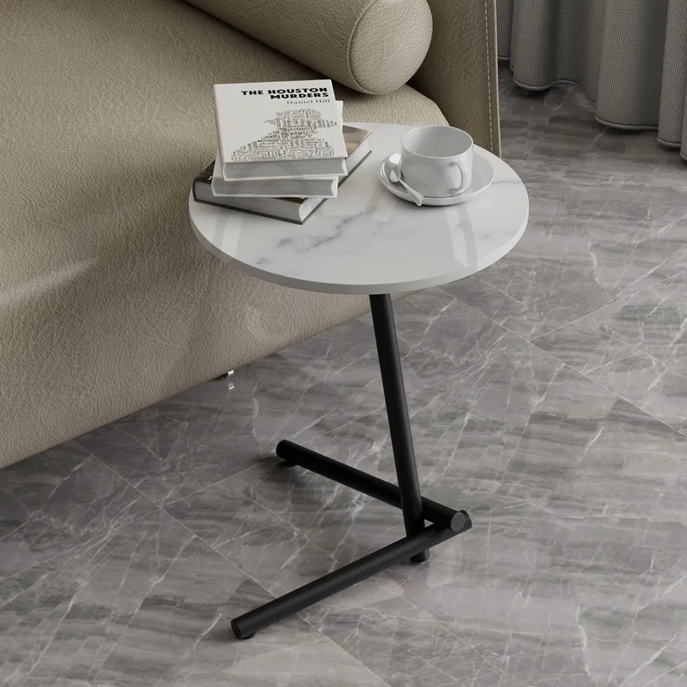 【優品星球】岩板邊櫃茶几三層 黑色 白色 45x45x60CM S243 歷史價格詳細信息