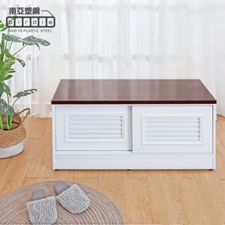 Birdie南亞塑鋼-3.5尺二推/拉門防水塑鋼坐式百葉鞋櫃/座鞋櫃/收納穿鞋椅(白色+木紋色) 歷史價格詳細信息