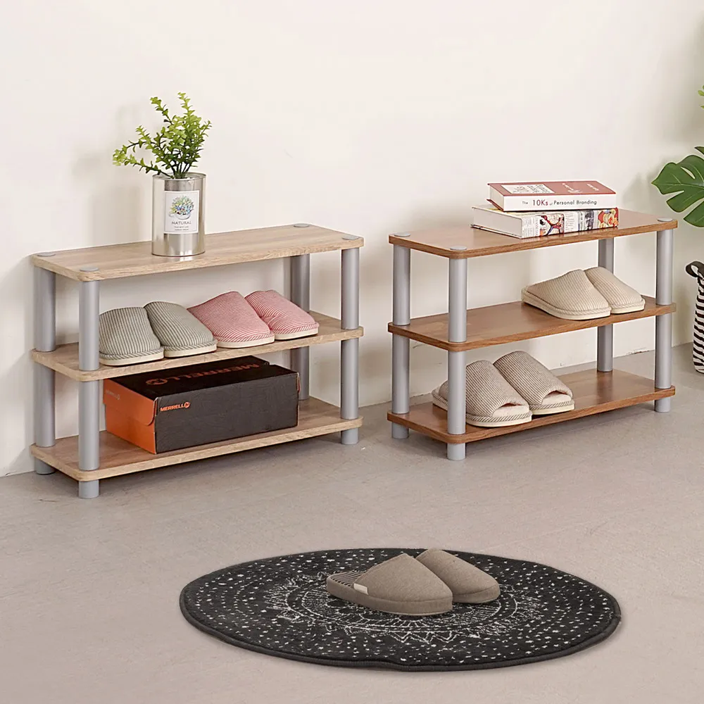 Homelike 極簡風三層開放式鞋架(2色可選) 歷史價格詳細信息