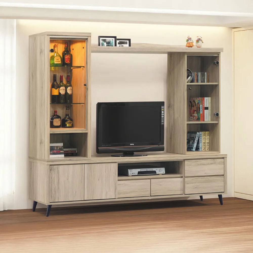 Bernice-史特7.5尺多功能收納衣櫃組合(二門+二門三抽+二門) 歷史價格詳細信息