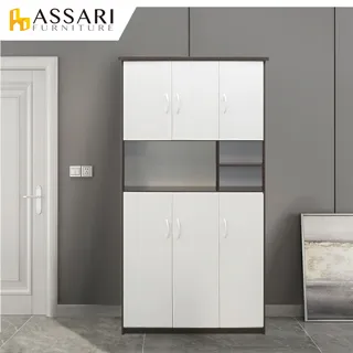 ASSARI-防潮防蛀塑鋼緩衝開放六門鞋櫃(寬97x深34x高180cm) 歷史價格詳細信息