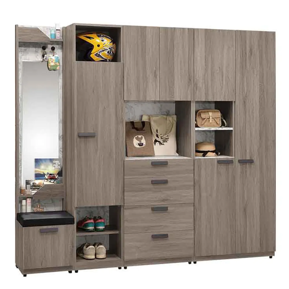 Bernice-杰恩2尺二門四抽中開放玄關收納櫃/隔間置物櫃 歷史價格詳細信息