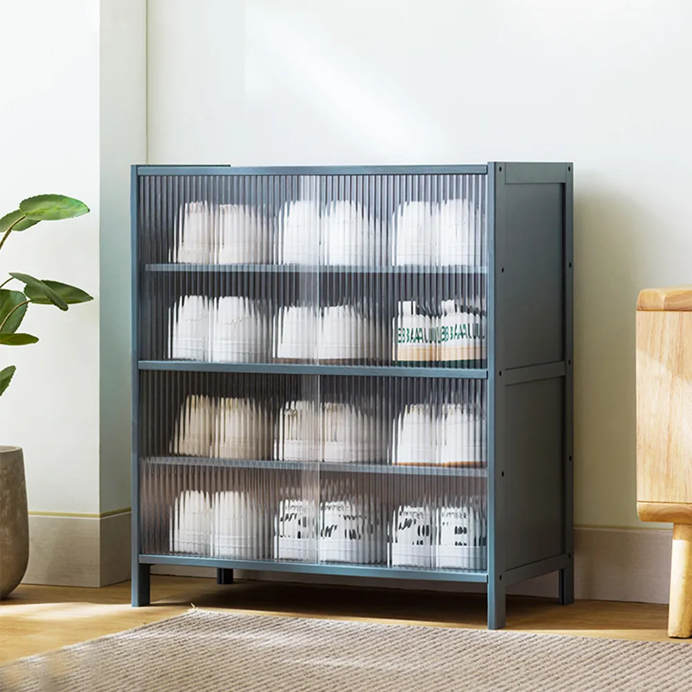 【HappyLife】楠竹拉門鞋櫃 透明櫃門 十層40公分 Y10940 歷史價格詳細信息