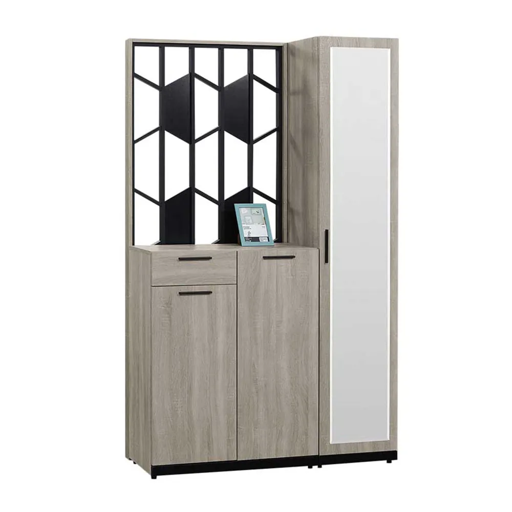 Bernice-雅娜4尺三門單抽屏風高鞋櫃/鏡門鞋櫃/玄關收納櫃/隔間置物櫃 歷史價格詳細信息