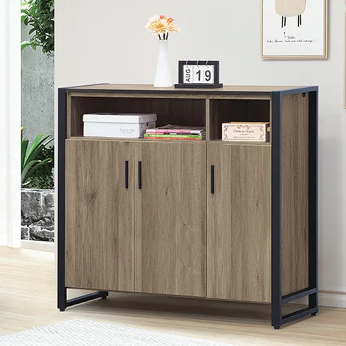 Bernice-查茲2.8尺工業風二門鞋櫃(梧桐色) 歷史價格詳細信息