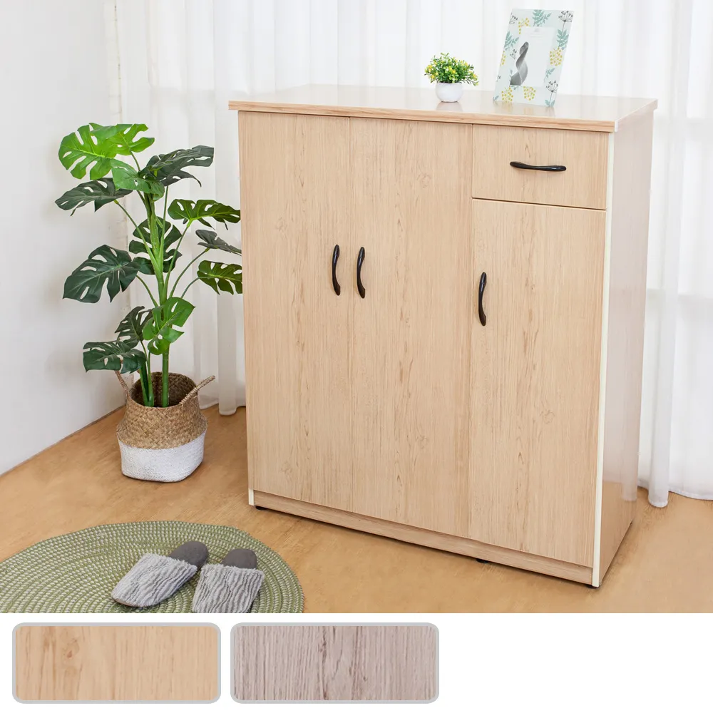 Bernice-防水塑鋼3.2尺三門鞋櫃(兩色可選) 歷史價格詳細信息