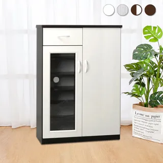 Bernice-防水塑鋼2.8尺一門二抽二拉盤電器櫃/收納餐櫃(兩色可選) 歷史價格詳細信息