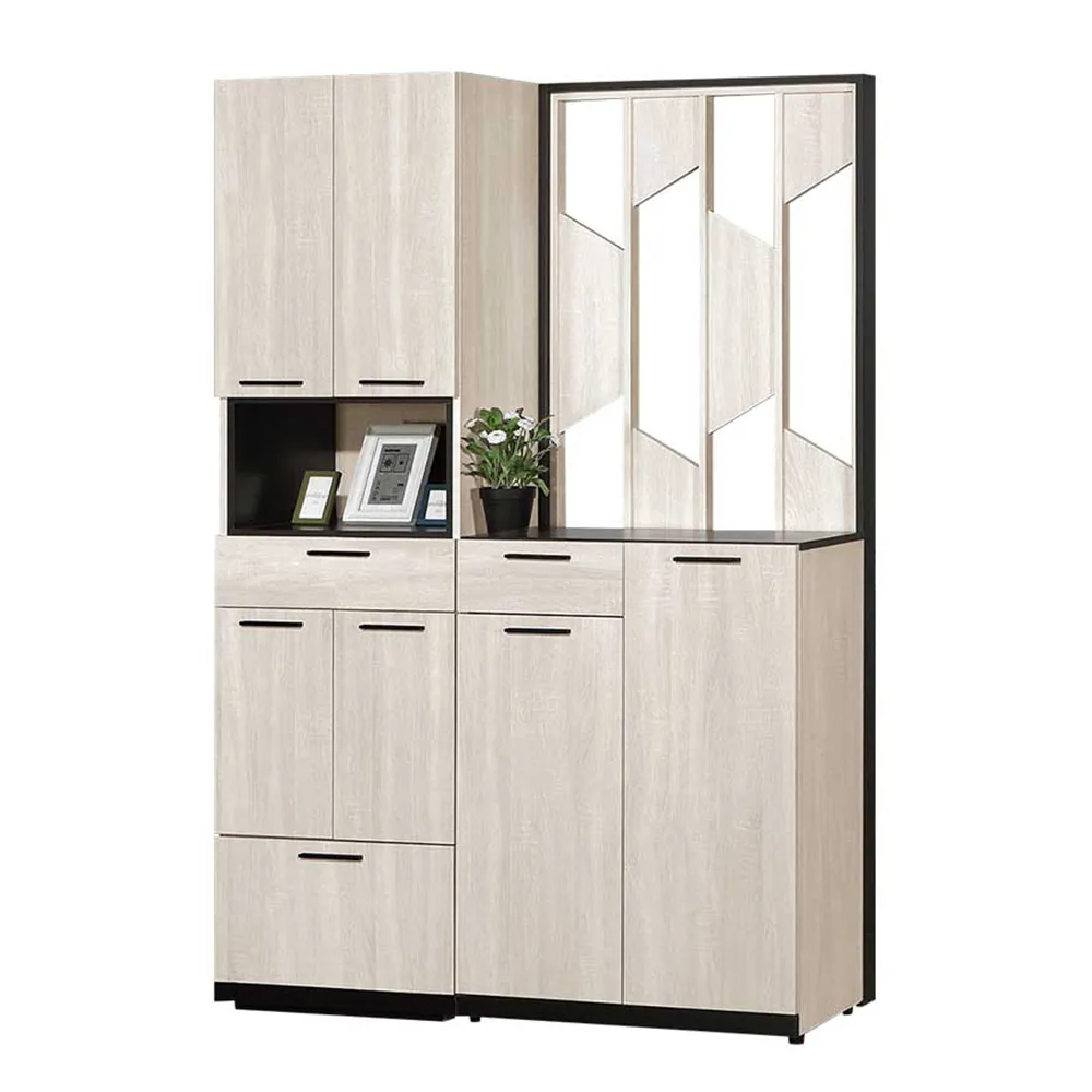 Bernice-馬汀4.7尺六門三抽屏風高鞋櫃/玄關收納櫃/隔間置物櫃 歷史價格詳細信息