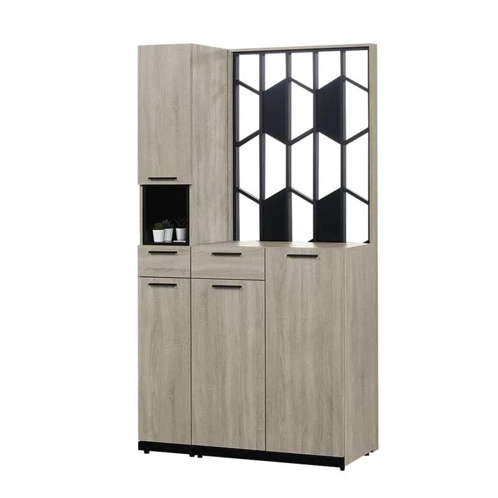 Bernice-雅娜3.3尺四門單抽高鞋櫃/玄關收納櫃/隔間置物櫃/開放式吊衣櫃-附收納穿鞋椅 歷史價格詳細信息