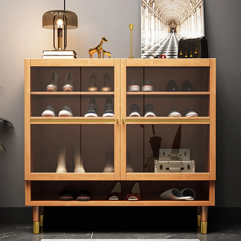 【HappyLife】原木雙玻璃門鞋櫃/100CM (Y11060) 歷史價格詳細信息