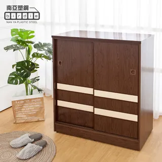 Birdie南亞塑鋼-2.9尺二開二抽塑鋼電器櫃/收納餐櫃(白橡色) 歷史價格詳細信息