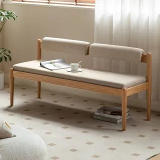 源氏木語相伴橡木原木色背靠布面長凳1.25M Y83T78 煙栗棕 歷史價格詳細信息