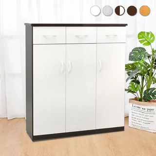 Bernice-防水塑鋼3.2尺三門三抽鞋櫃(五色可選) 歷史價格詳細信息