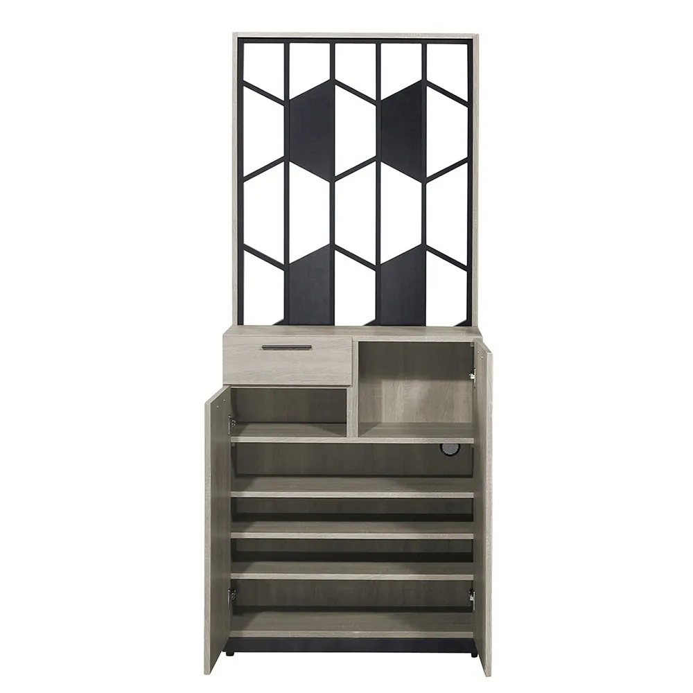 Bernice-雅德2.7尺現代風長虹玻璃L型仿石面餐桌櫃/伸縮折疊中島餐桌櫃(電器櫃+折合餐桌+椅凳四入-兩色) 歷史價格詳細信息