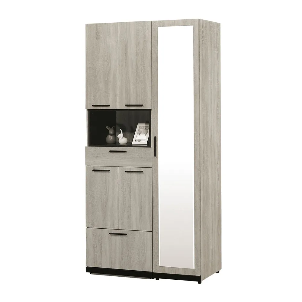 Bernice-雅娜3.3尺四門單抽高鞋櫃/玄關收納櫃/隔間置物櫃/開放式吊衣櫃-附收納穿鞋椅 歷史價格詳細信息