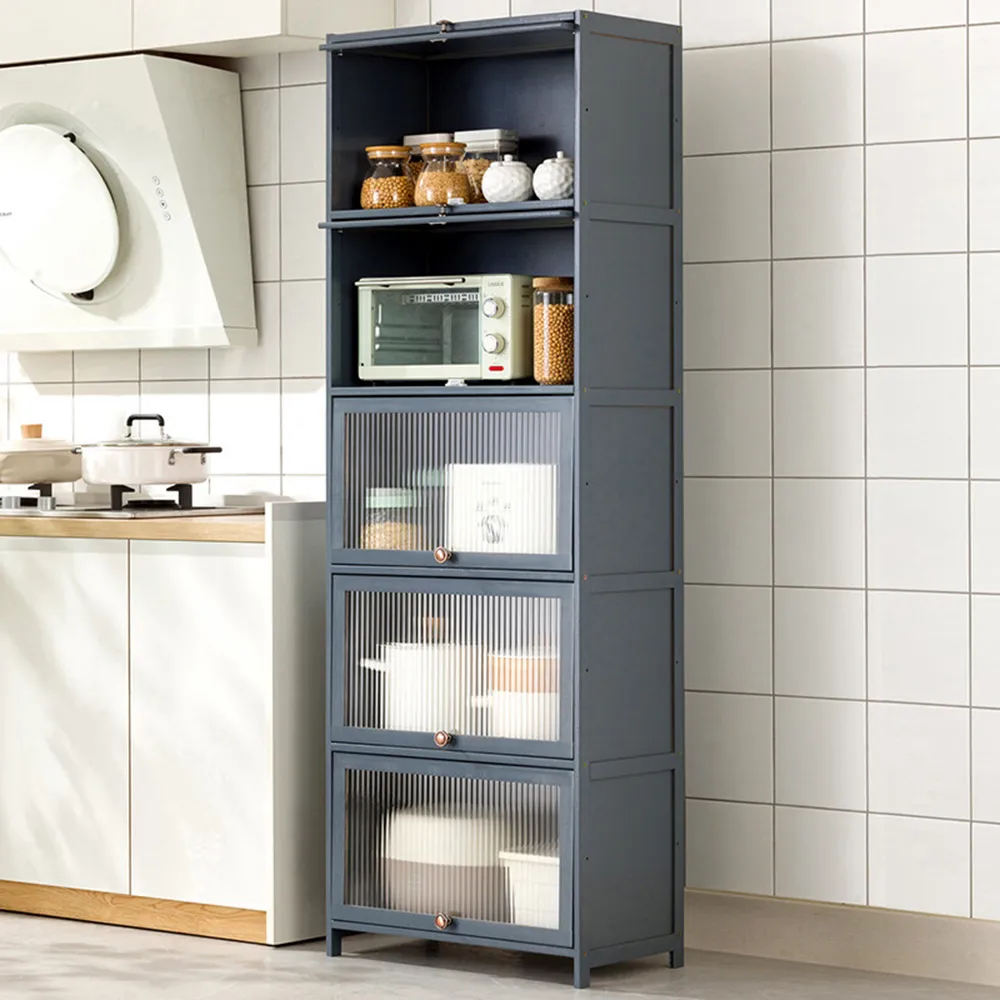 【HappyLife】沉穩深灰楠竹製餐櫥置物櫃/四層80cm (Y10623) 歷史價格詳細信息