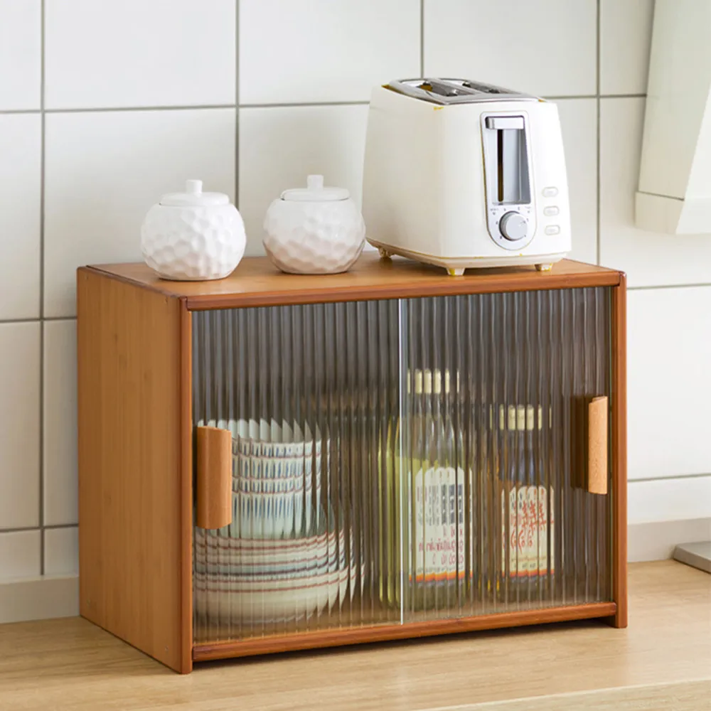 【HappyLife】楠竹製廚房檯面收納櫃/二層有層板45CM (Y10782) 歷史價格詳細信息