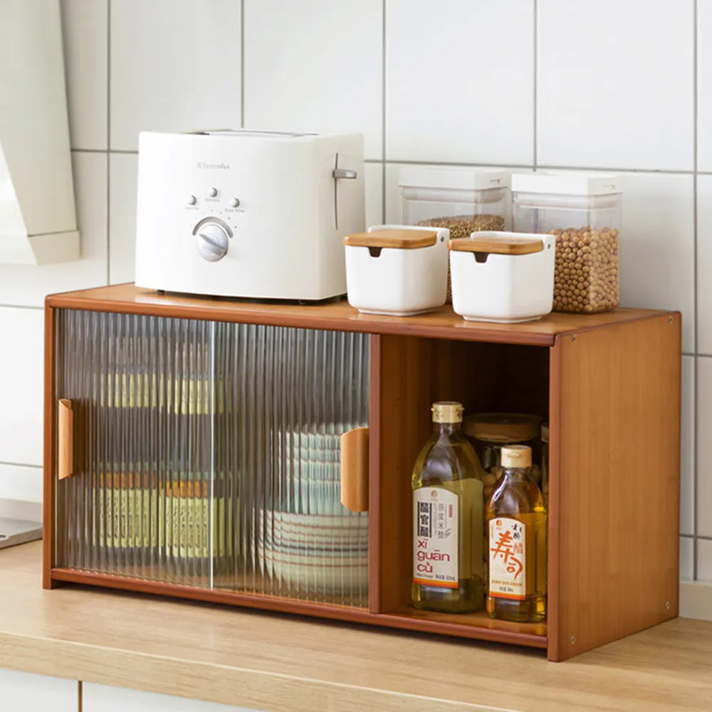 【HappyLife】楠竹製廚房檯面收納櫃/二層有層板45CM (Y10782) 歷史價格詳細信息