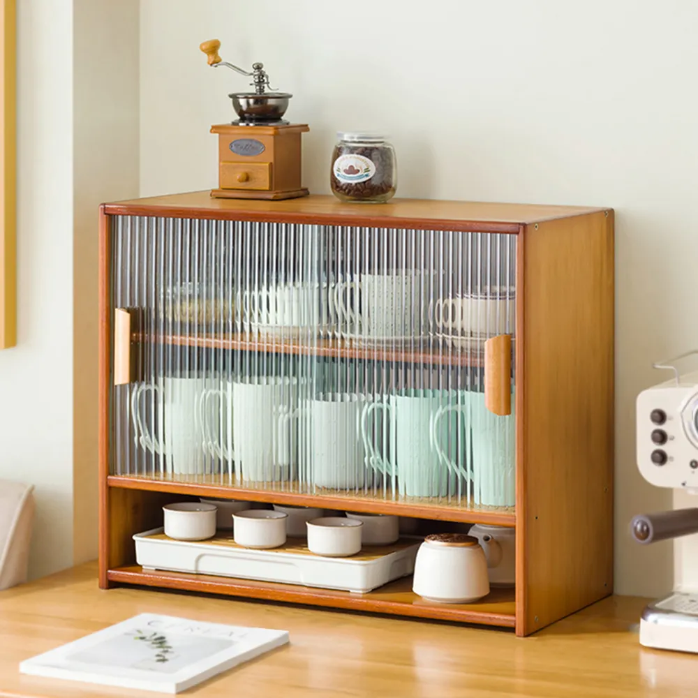 【HappyLife】楠竹製廚房檯面收納櫃/二層有層板45CM (Y10782) 歷史價格詳細信息