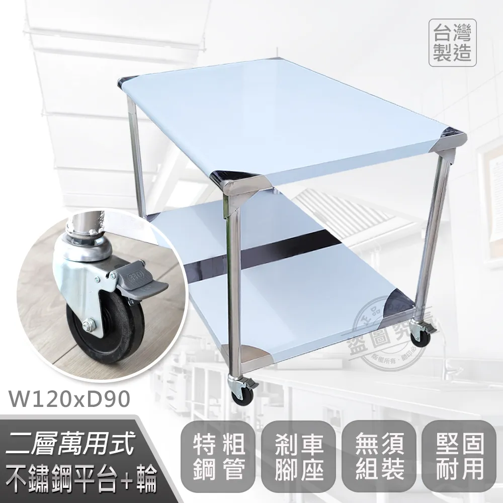 【Abis】客製商品-豪華升級版90X120CM三層圓角304不鏽鋼桌-附煞車輪/料理桌/工作台/流理台(3尺X4尺) 歷史價格詳細信息